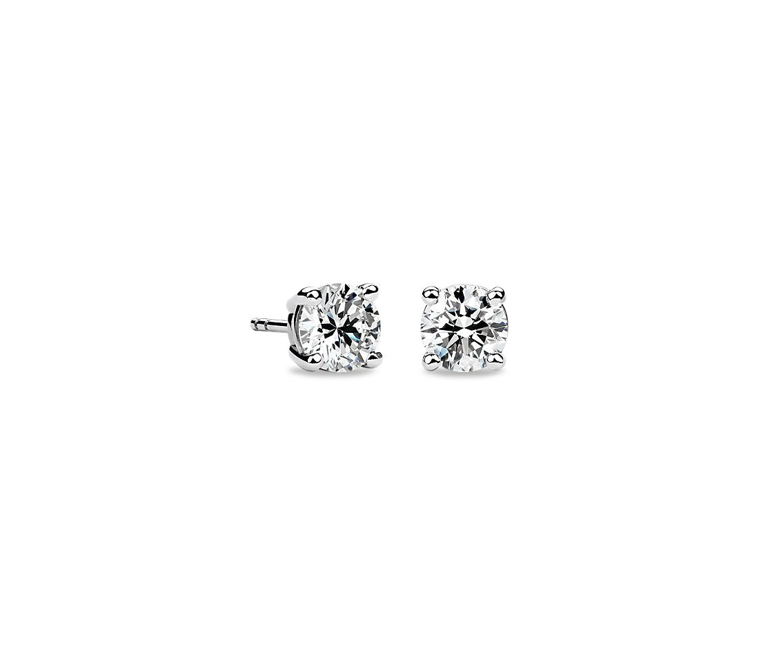 1.5ctw Solitaire Diamond Studs 14K White Gold