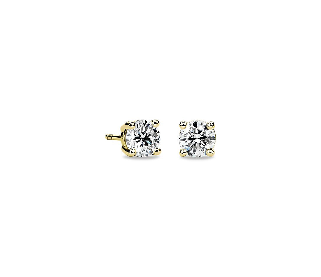 1.50ctw Solitaire Diamond Studs 14K Yellow Gold