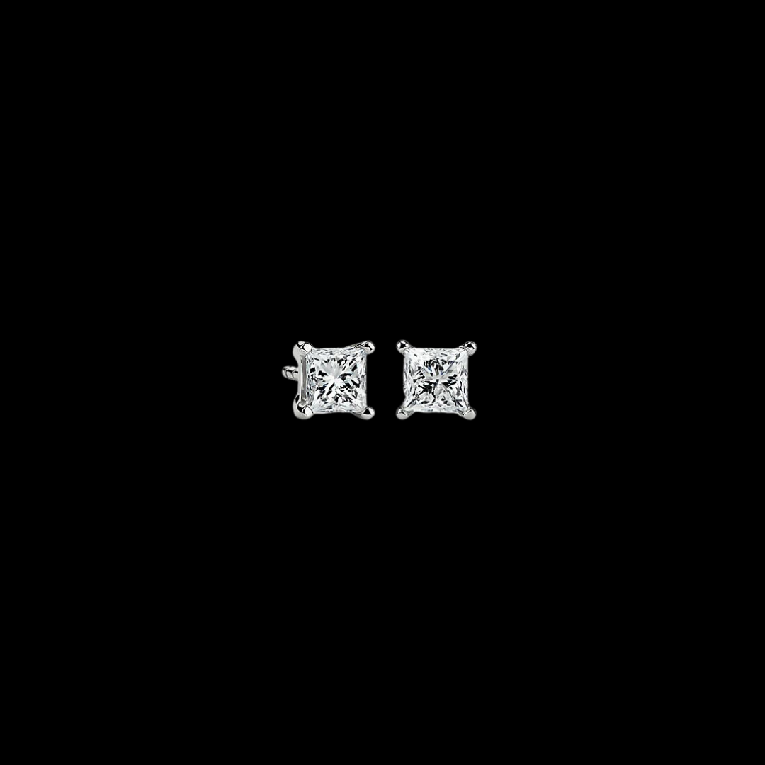 2ctw Princess Diamond Studs 14K White Gold