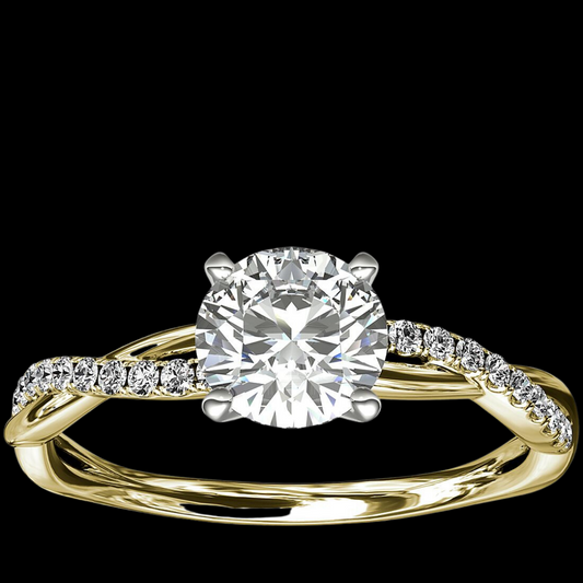 Icedout Twist Diamond Engagement Ring 14K Yellow