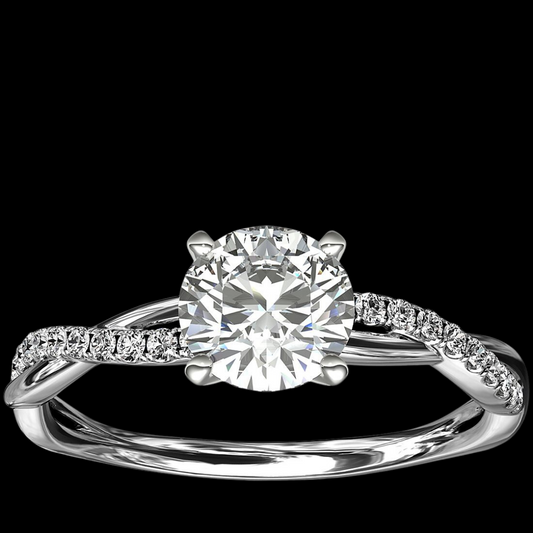 Icedout Twist Diamond Engagement Ring 14K White