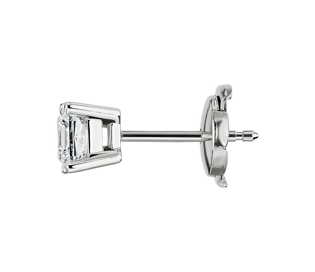 1 ctw Princess Diamond Studs 14K White Gold