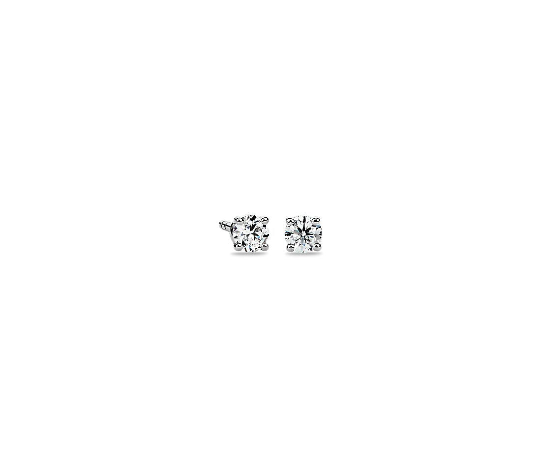 0.20ctw Solitaire Diamond Studs 14K White