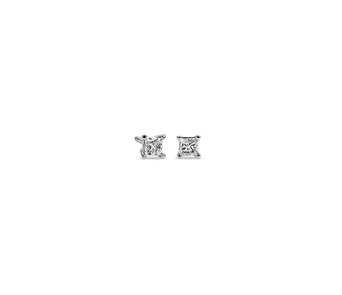 0.20ctw Princess Diamond Studs 14K White Gold