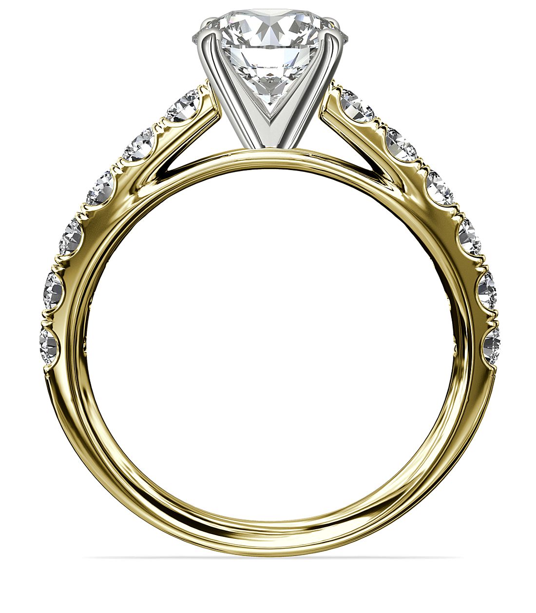 0.50ctw Pave Design Engagement Ring 14K Yellow