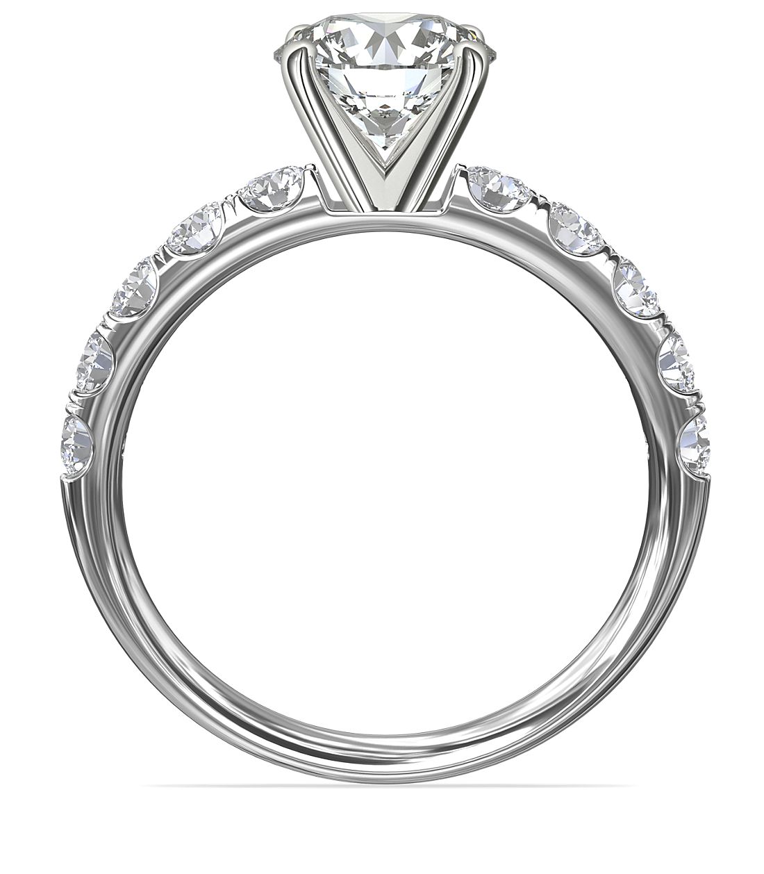 0.50ctw Pave Engagement Ring 14K White