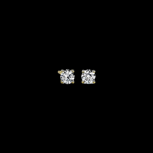 0.75ctw Solitaire Diamond Studs 14K Yellow Gold