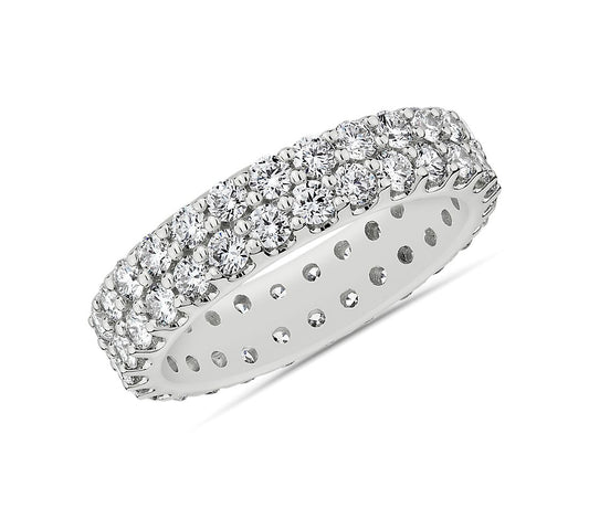 2 Row Band Ring 14K White