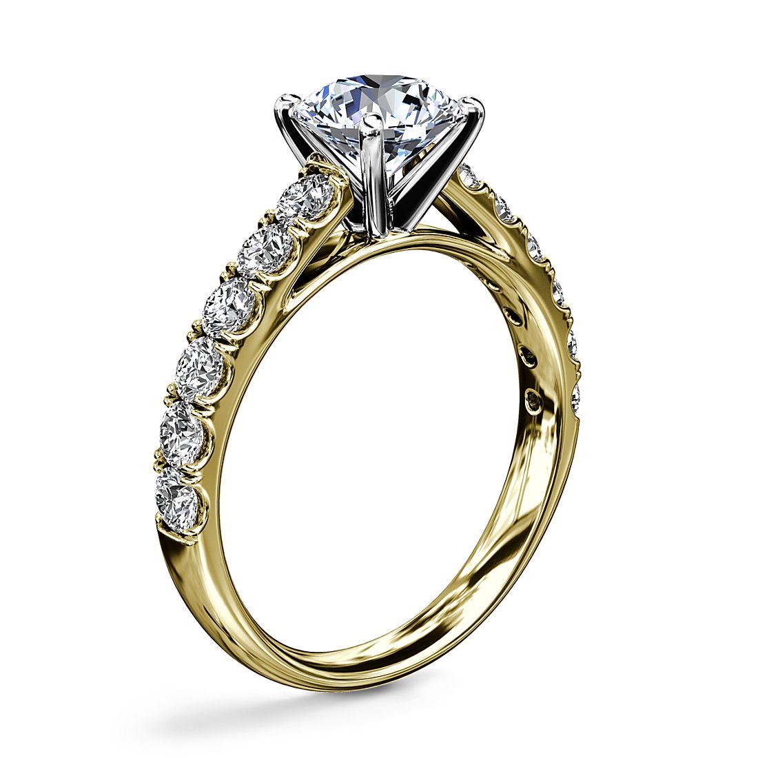 0.50ctw Pave Design Engagement Ring 14K Yellow