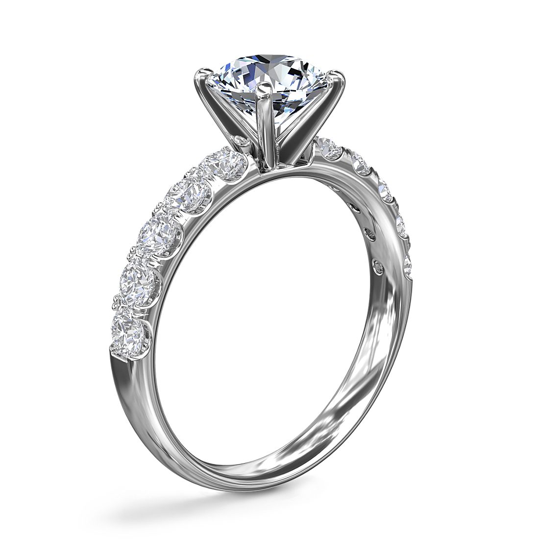 0.50ctw Pave Engagement Ring 14K White