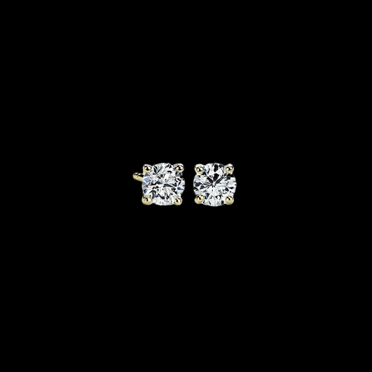 1.50ctw Solitaire Diamond Studs 14K Yellow Gold