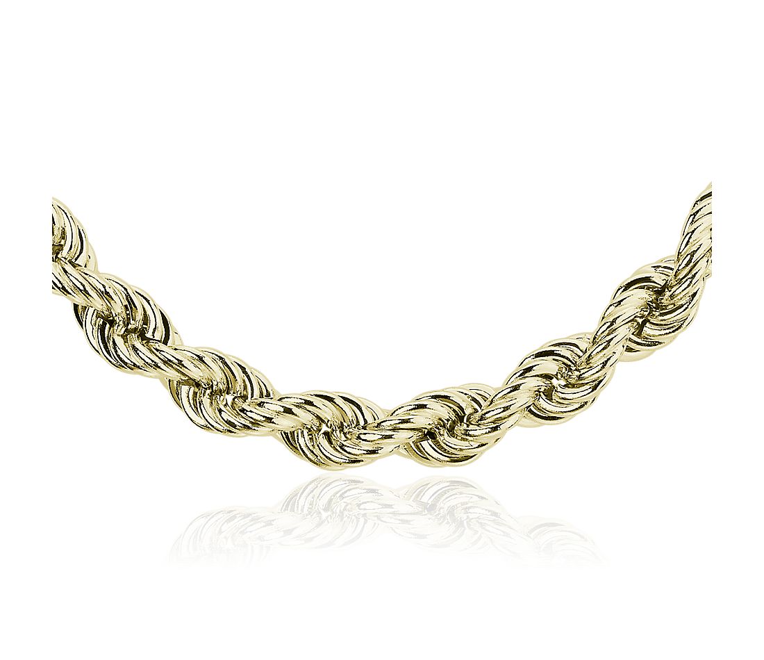 Diamond Cut Rope Necklace 14K Yellow