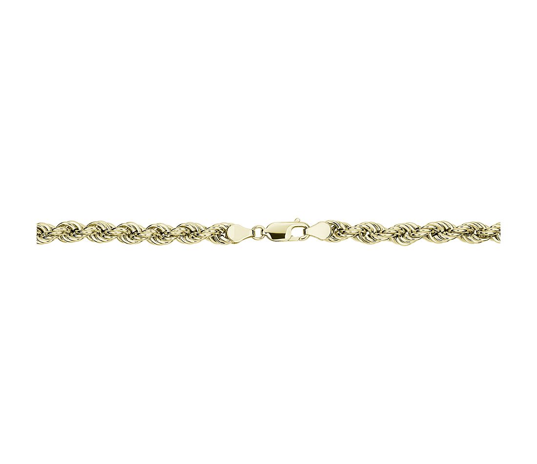 Diamond Cut Rope Necklace 14K Yellow