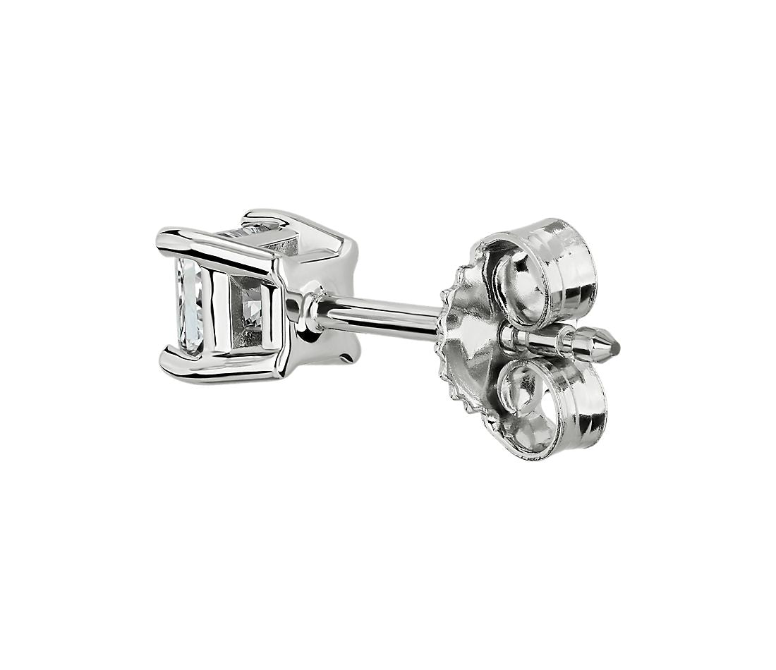 0.50ctw Princess Diamond Studs 14K White Gold