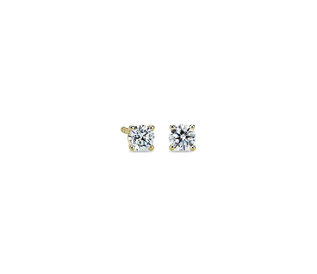 0.50ctw Solitaire Diamond Studs 14K Yellow Gold