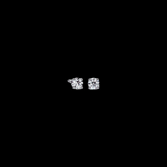 0.20ctw Solitaire Diamond Studs 14K White