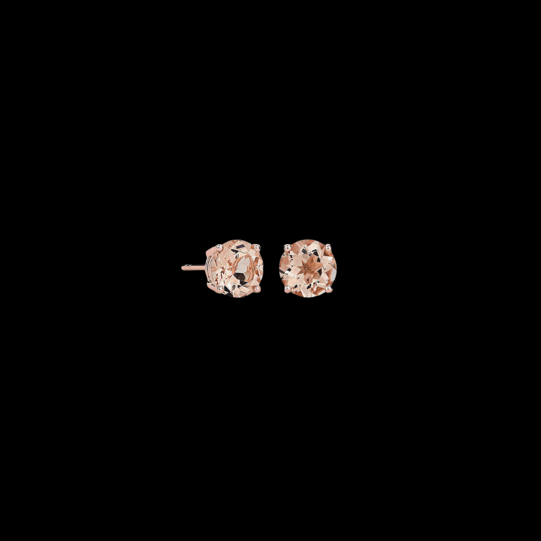 Morganite Studs 14K Rose Gold