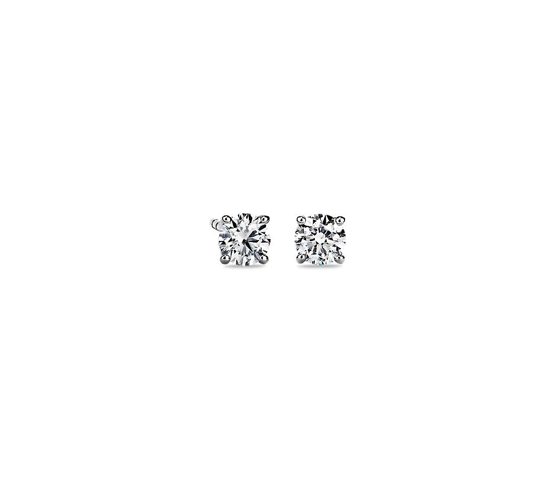 0.75ctw Solitaire Diamond Studs 14K White Gold