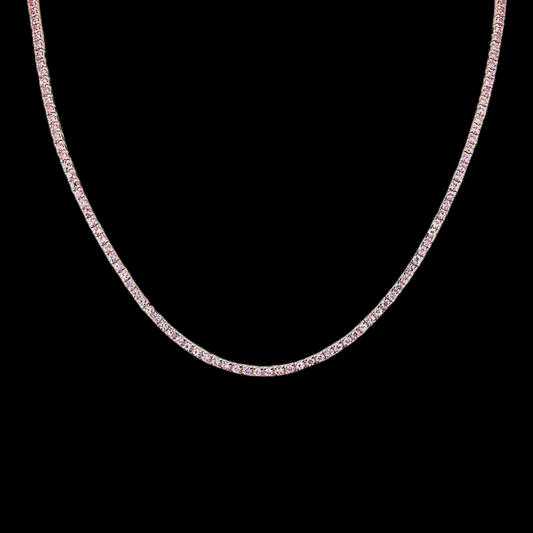 Pink Sapphire Eternity Necklace 14K Rose