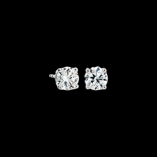 2ctw Solitaire Diamond Studs 14K White Gold