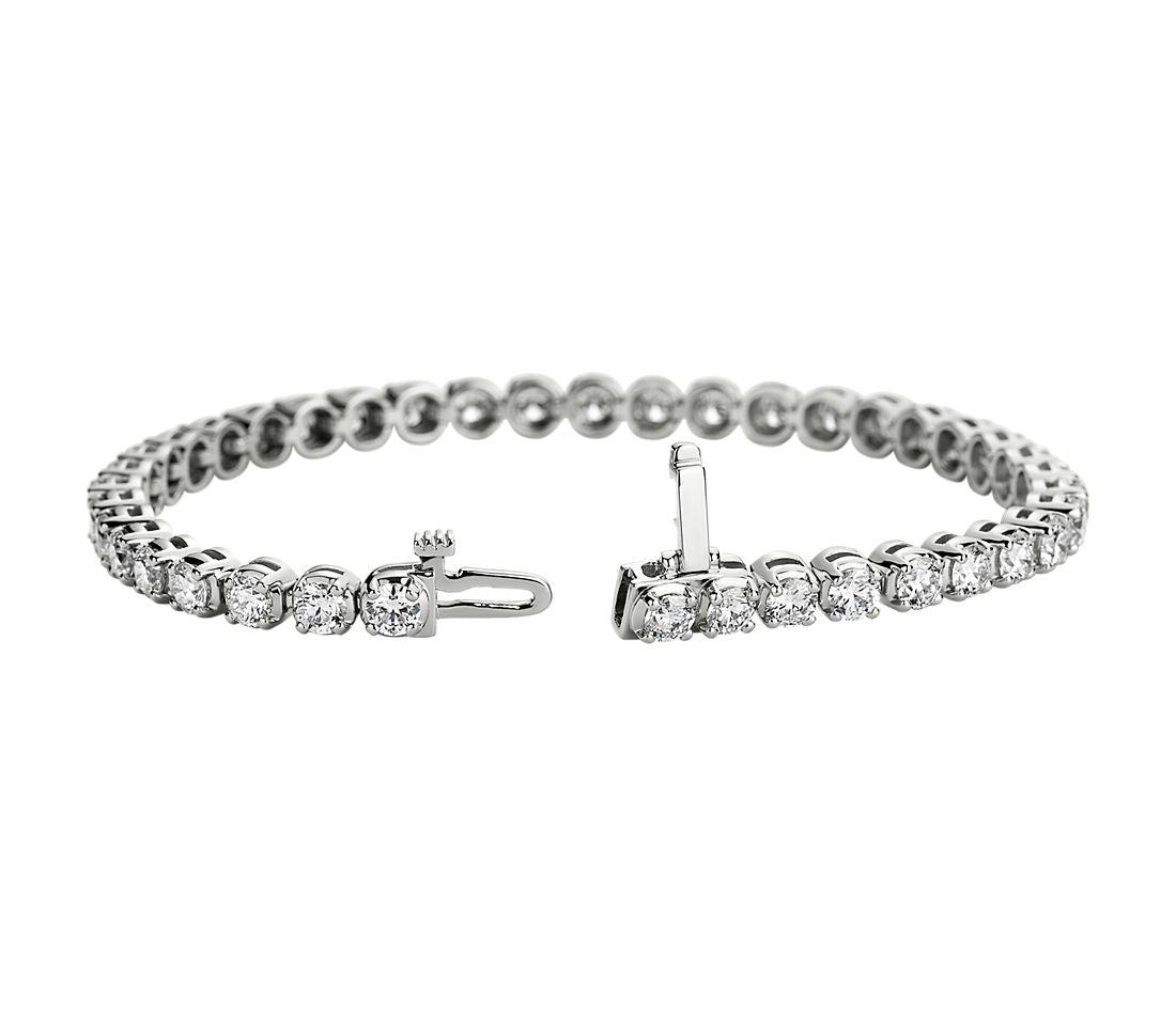 Prong Set Diamond Tennis Bracelet 14K White