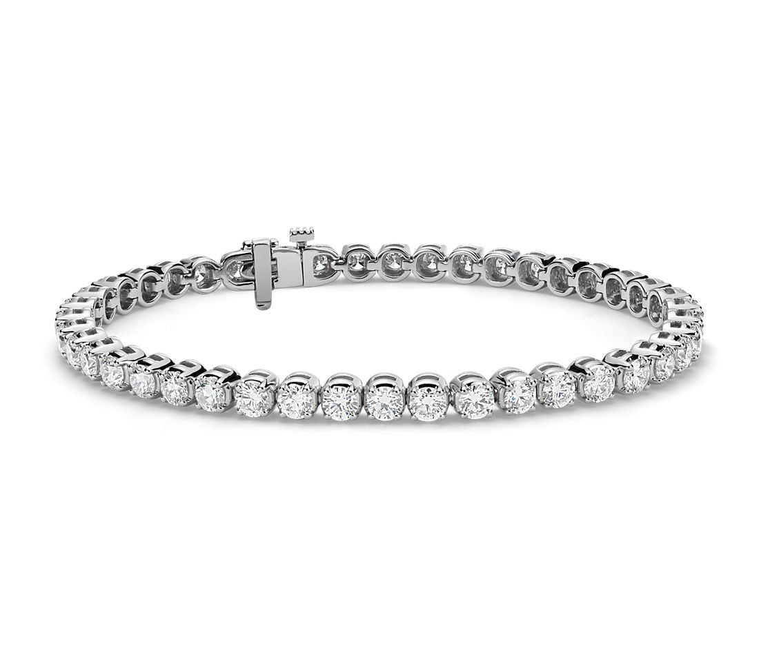 Prong Set Diamond Tennis Bracelet 14K White