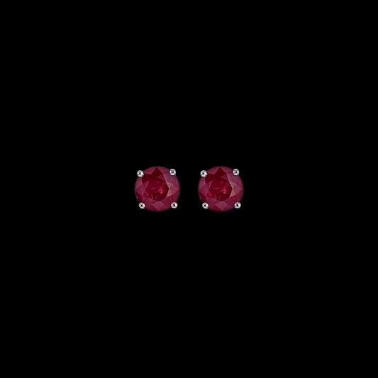 Ruby Studs 14K white Gold