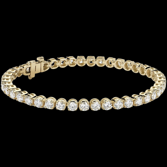 Prong Set Diamond Tennis Bracelet 14K Yellow