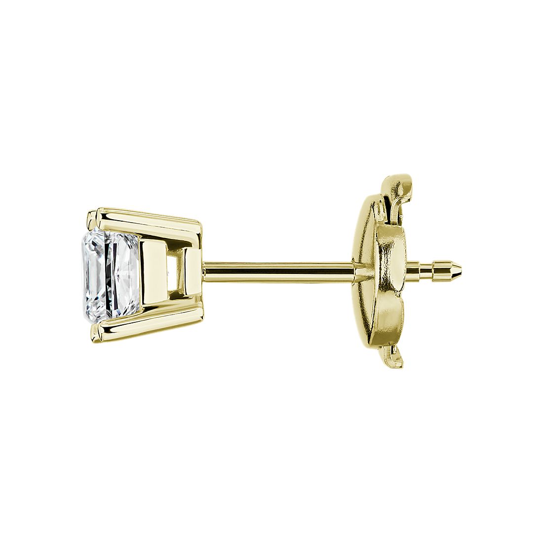 1ctw Princess Diamond Studs 14K Yellow Gold