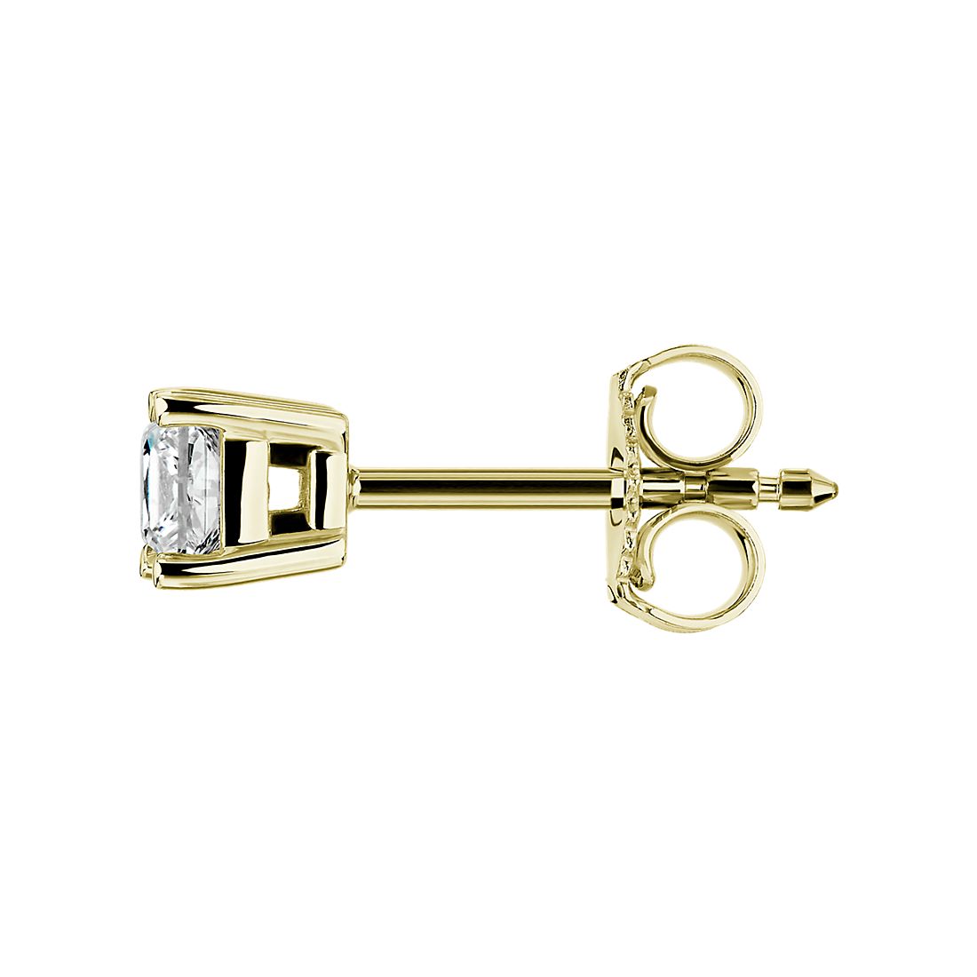 0.50ctw Princess Diamond Studs 14K Yellow Gold