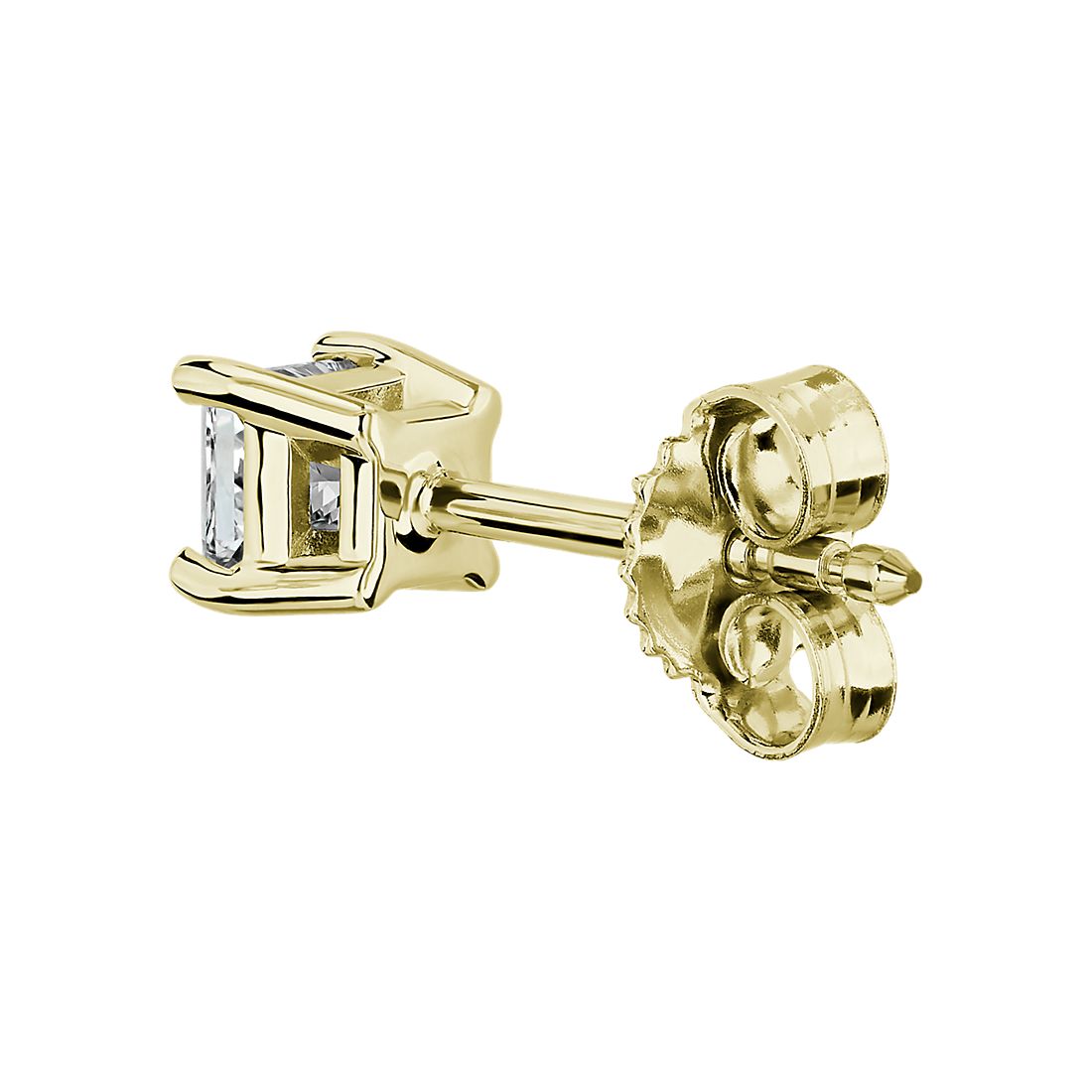 0.50ctw Princess Diamond Studs 14K Yellow Gold