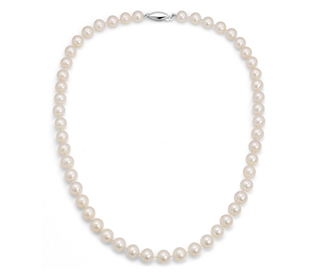 Freshwater Cultured Pearl Necklace 14K White