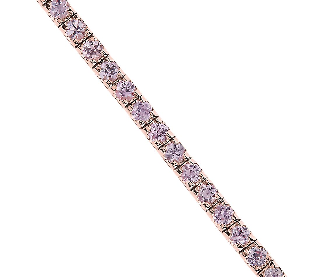 Pink Sapphire Eternity Necklace 14K Rose