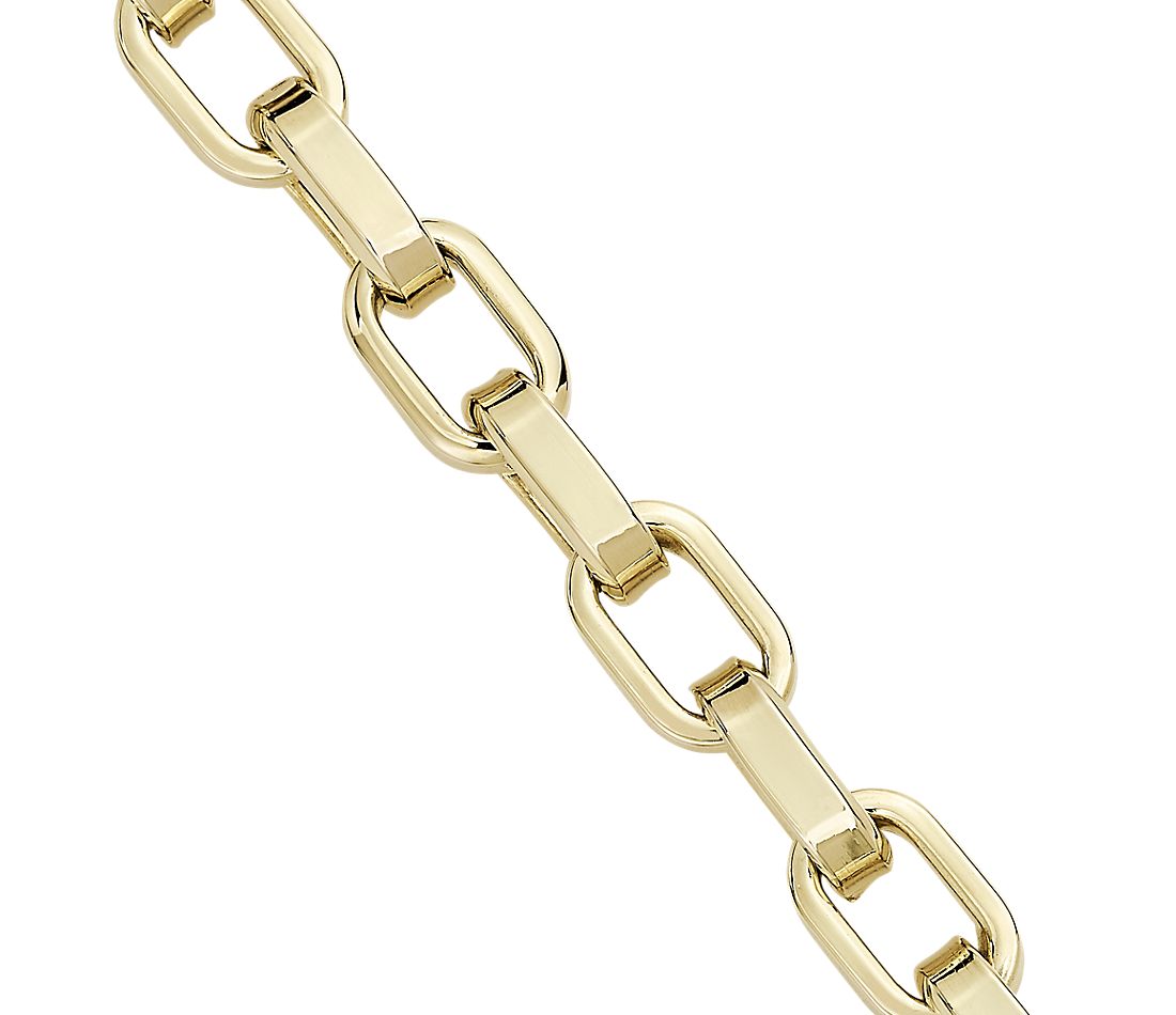 Squared Open Link Bracelet Yellow