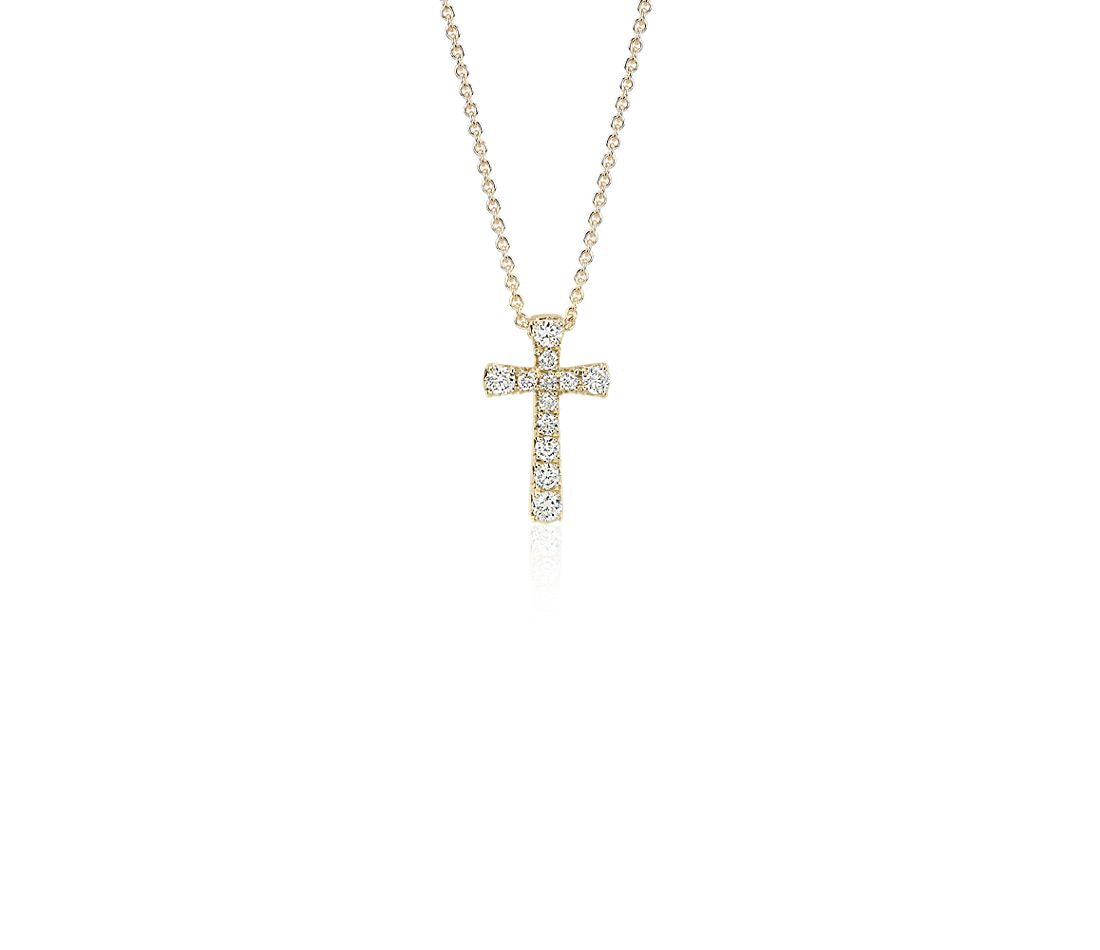 Diamond Cross Pendant 14K Yellow