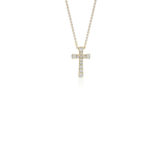 Diamond Cross Pendant 14K Yellow